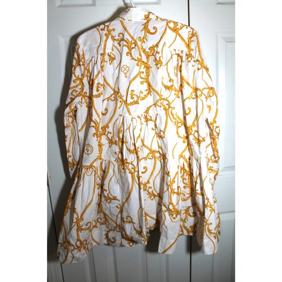 Gianni Rope Print Gathered Mini Shirt Dress sz 34 EU / 2 US - Picture 3 of 4